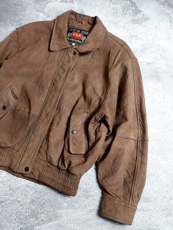 FLIGHT JACKET KULIT SUEDE TOMBOY ARMOUR, foto 5