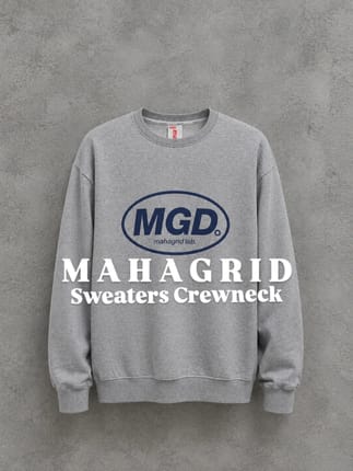 SWEATERS CREWNECK MAHAGRID BIG LOGO ART SABLON .