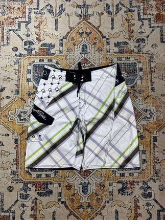Ocean Pacific Plaid Art Boardshorts 00s
