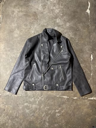 Y2k Asymmetrical Leather Jacket Ramones