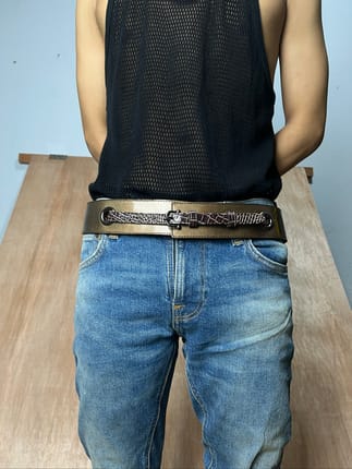 Snakeskin wide belts