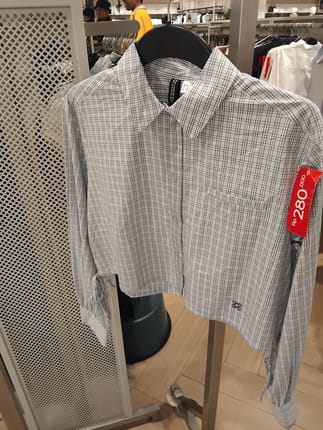 H&M Crop Poplin Shirt