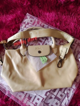 Tas longchamp cuir kulit asli mulus