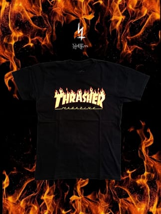 🔥 Y2K THRASHER Magazine "Flame Basic Logo" Tee