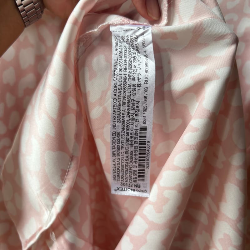Zara Pink Leopard Art Pattern Silk Luxury Style, foto 5
