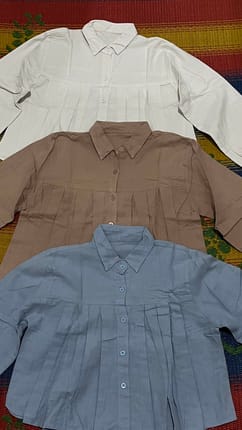 Kemeja crop top 3 Warna
