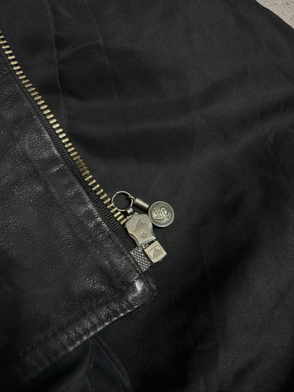 Vintage Versace Classic V2 Leather Nylon Bomber Jacket, foto 7