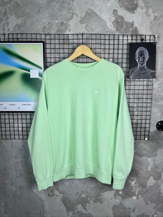 Nike Mint Green Sweatshirt Chest Logo Embroidery Sportswear