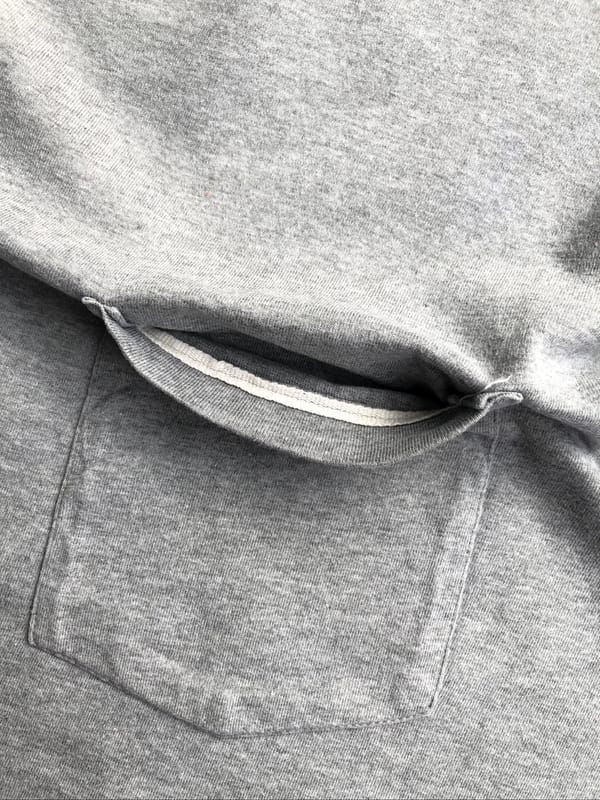 2000's GAP Selvedge Grey Pocket Tee., foto 4
