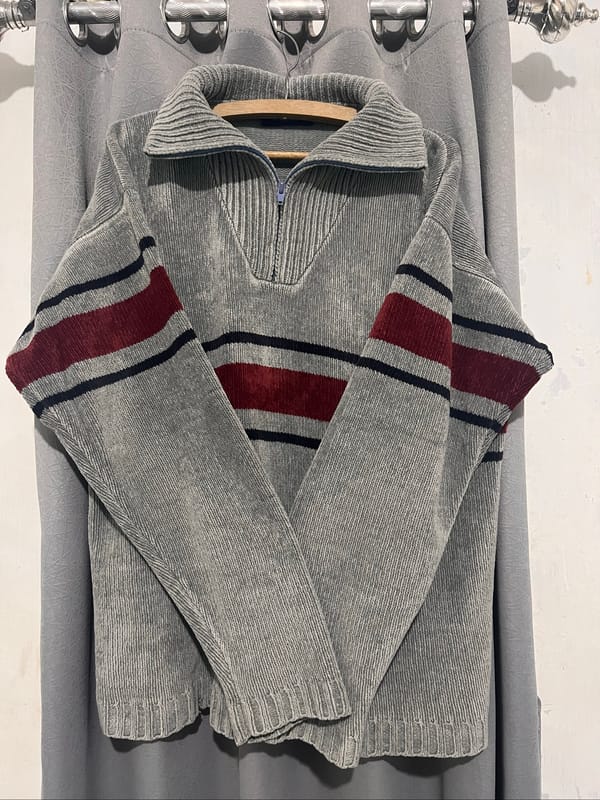 sweater rajut abu abu, foto 5