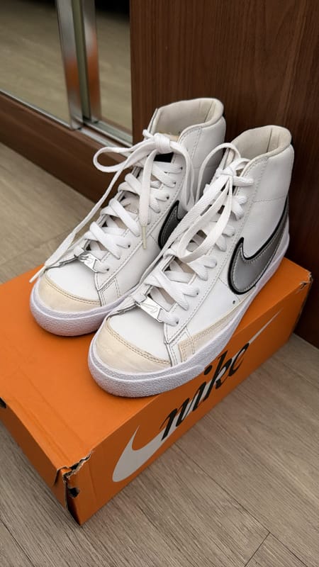 Nike Blazer Mid '77 Essential White / Black / Metallic Silve, foto 4