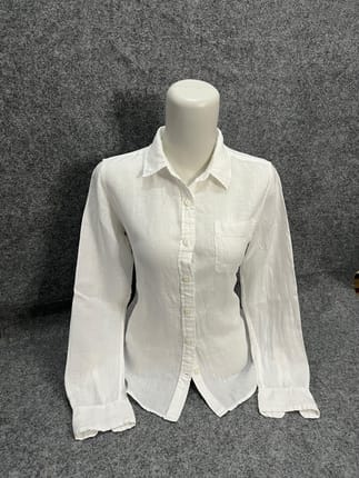 PL kemeja putih lengan panjang - Women's white shirt 1pcs