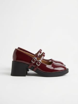 Mandy’s Shoes High Heels Mary Jane Charlie Red Maroon