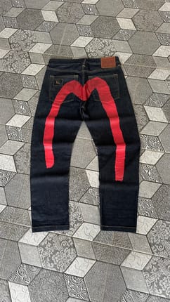 Evisu Red Brushstroke Daicock Selvedge Denim