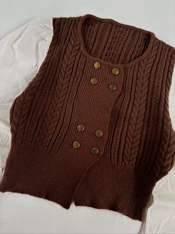 Cardigan Cable semi vest AH1, foto 8