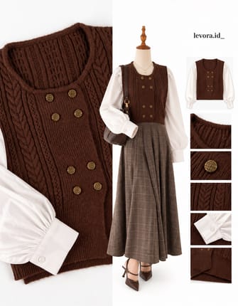 Cardigan Cable semi vest AH1