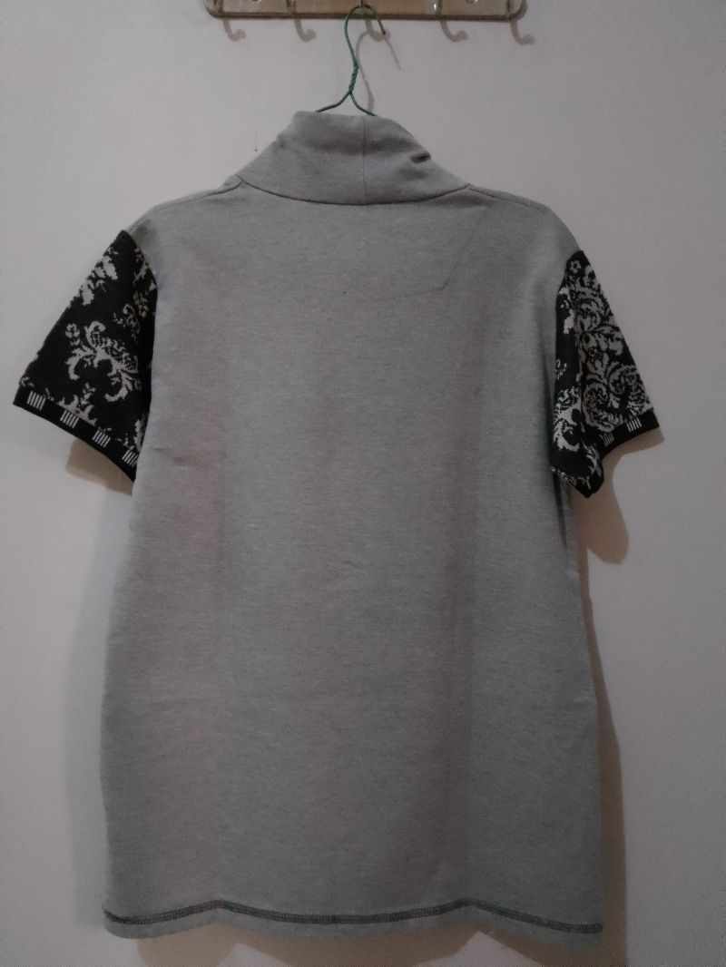 Indie Batik T-shirt Pria white black, foto 2