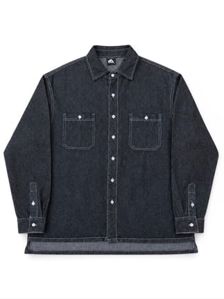 lost management globe lmg double pocket chambray shirt.