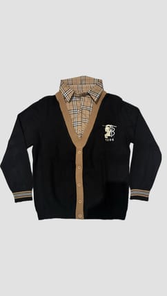 Layered cardigan shirt