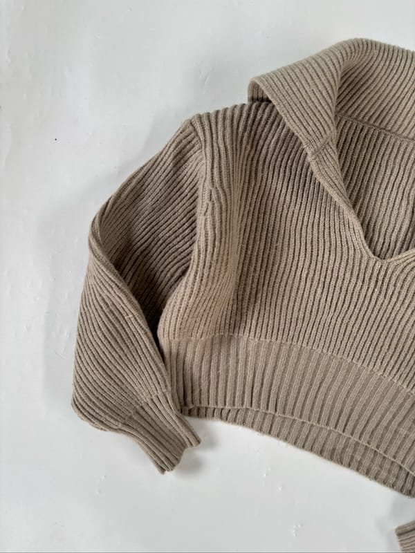 Knitwear Texture kerah sailor AH2, foto 3