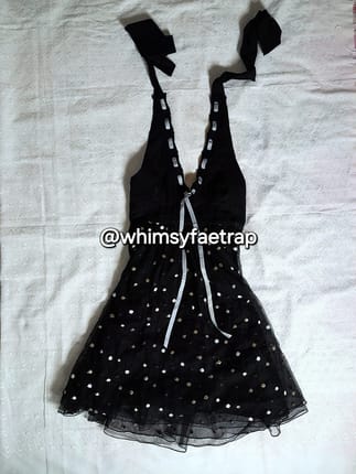 rare vintage axes femme poetique black polkadot witch grunge