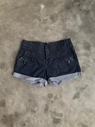 Vintage 16DS High Waist Cuffed Hem Triple Buttonfly Denim Sh