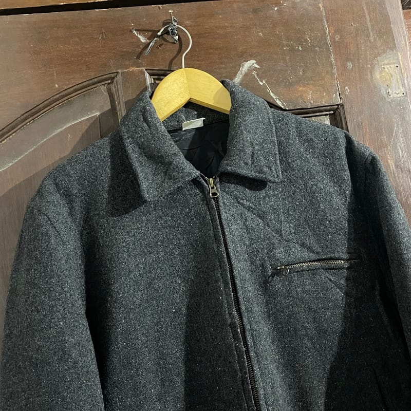 Vintage Wool Detroit Dark Gray Buckle Boxy Jacket, foto 4