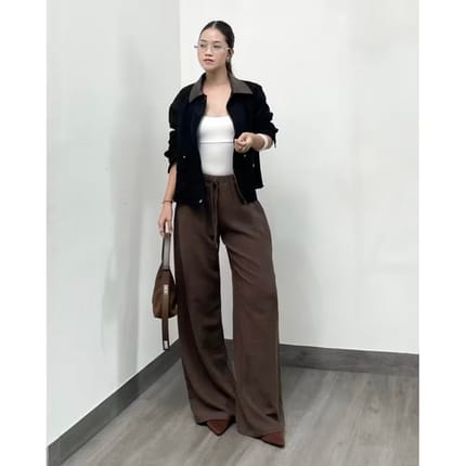 GelseyRooms Boho Linen Pants Dark Choco