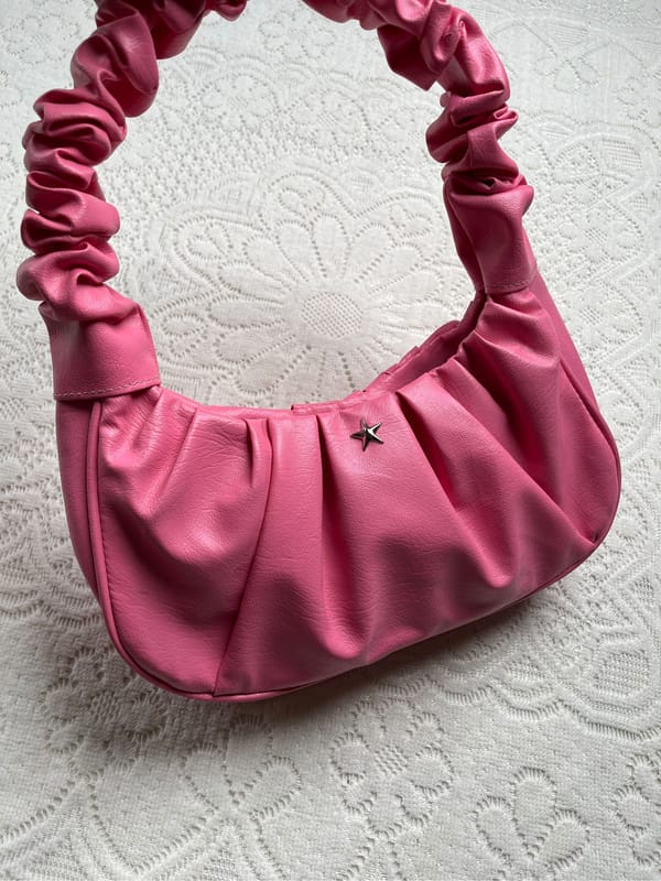 pink star ruched shoulder bag, foto 3