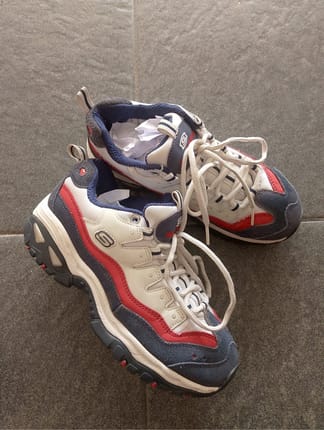 Skechers Energy Daddy shoes  'White Blue Red'