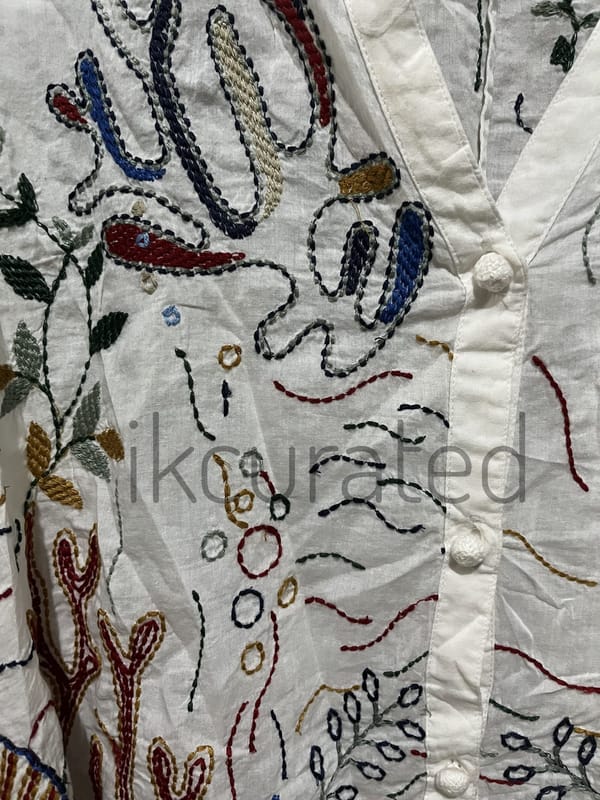 Zara Embroidered Cotton Blouse - B0076, foto 6