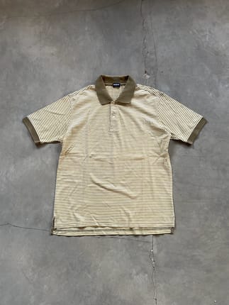 Y2k Vintage Emo Vkei Ringer Tee Polo Shirt Color Block Brown