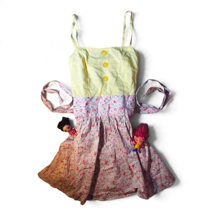 vintage yellow pink cottagecore floral dress