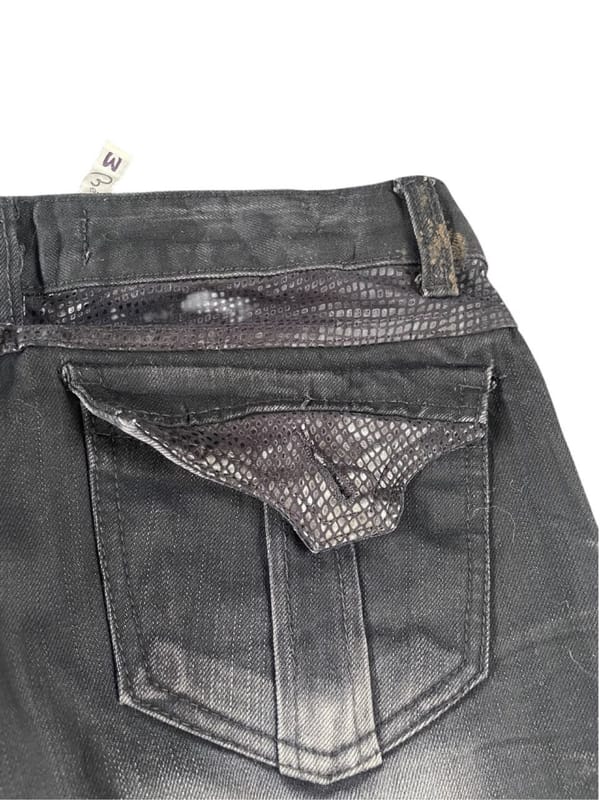 Mere Embroidered Snake Skin Denim Jeans, foto 6