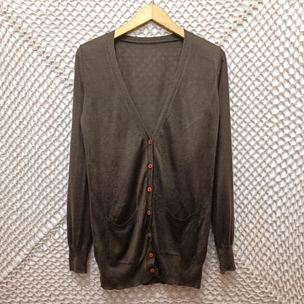 Cottagecore Cardigan Wanita brown