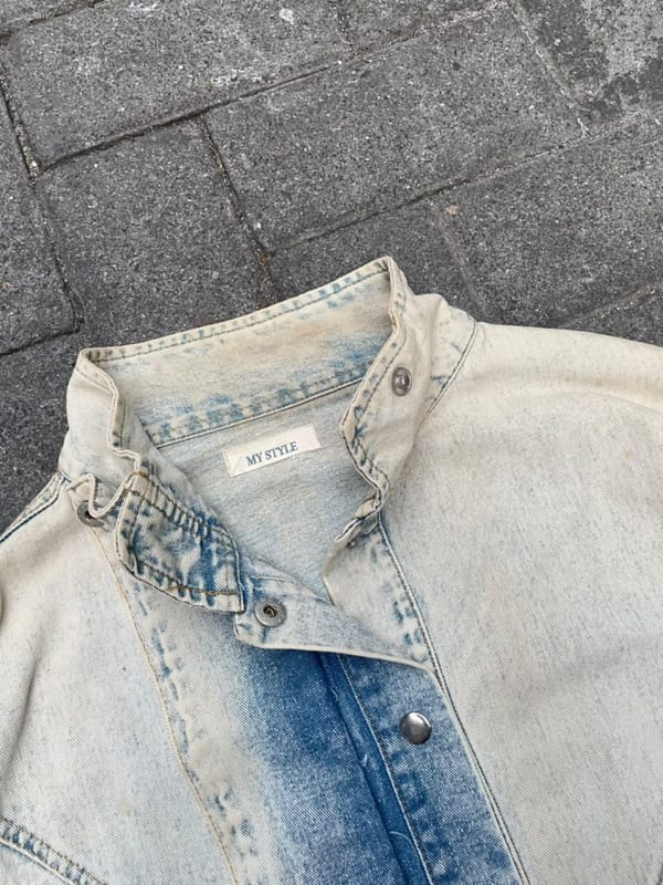 denim ice blue jacket big pocket, foto 3