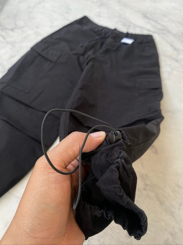 GU Super Wide Balloon Pants Hitam, foto 5