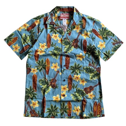 RJC Hawaiian Surfboard Open Loop Collar Aloha Shirt