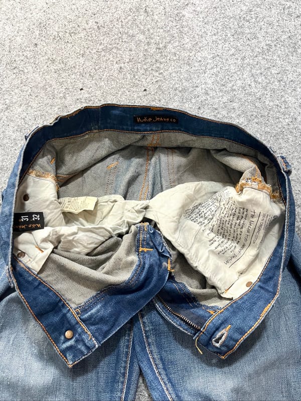 Nudie Ripped Blue Jeans Long Pants, foto 4