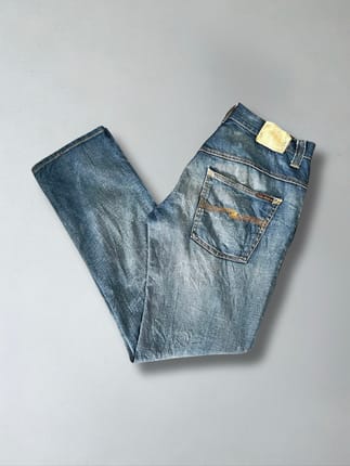 Nudie Ripped Blue Jeans Long Pants