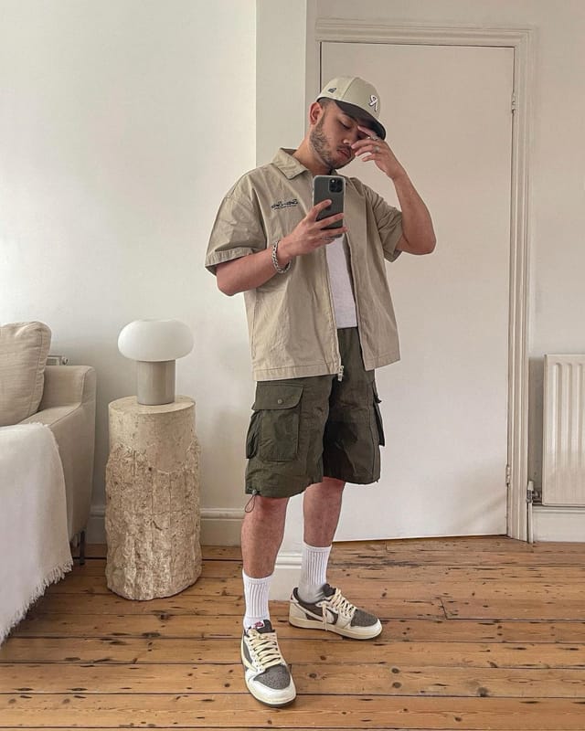 SHORT SHIRT UNIQLO KHAKIS BEIGE BASIC CANVAS, foto 6