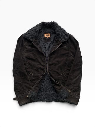 2000s Smith’s - Trim Fur Collar Jacket Vkei Punk Style