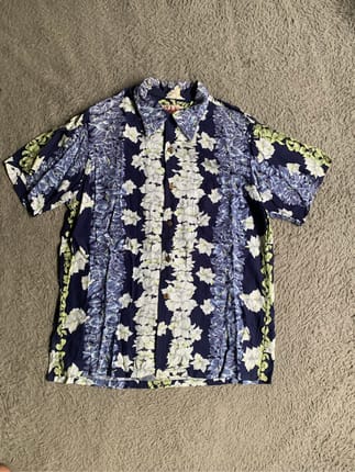 Hawaiian tropical open collar rayon shirt kemeja pendek