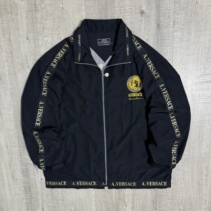 Vintage versace windbreaker medusa jacket taped