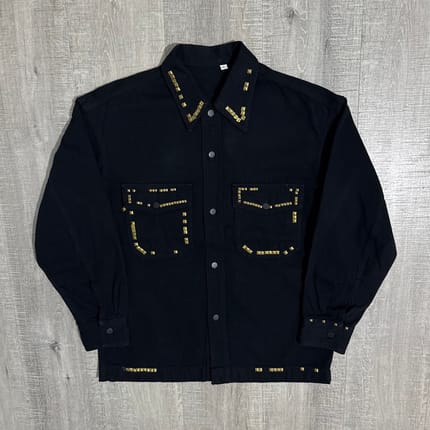 Uniqlo U denim oversized jacket black