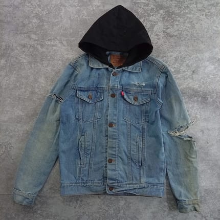 JACKET JEANS HOODIE TOPI RIPPED