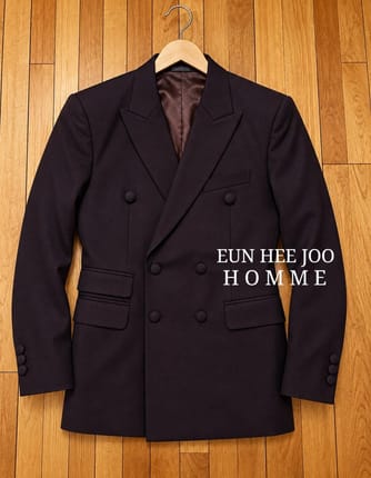 jas blazer suit luxury double breassted warna bergundi secon