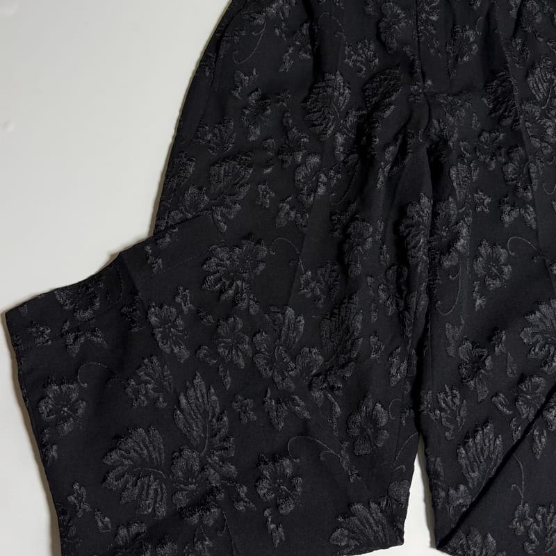 New Black Jacquard Texture Pants Cullote Pants, foto 3