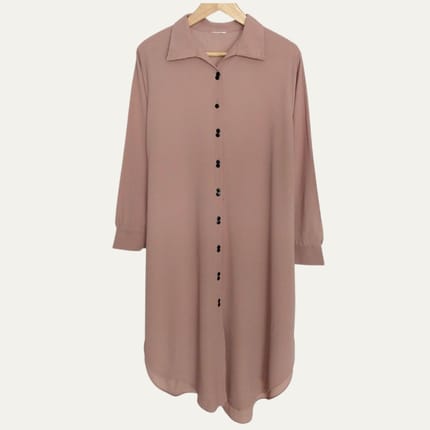 Tunik Panjang Polos Cokelat Muda Brown