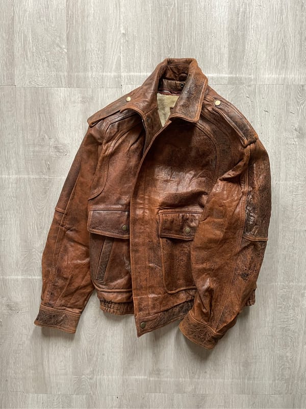 Art Glenhill Vintage Flight Leather Jacket, foto 6